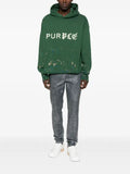 Purple Brand logo-print splatter-effect hoodie