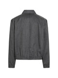 AMI Paris grey wool padded jacket with Ami de Coeur