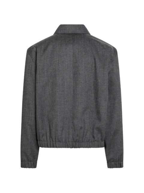 AMI Paris grey wool padded jacket with Ami de Coeur